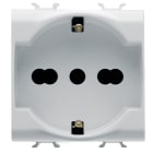 GEWISS - PRESA STANDARD ITALIANO/TEDESCO 250V ac - 2P+T 16A BIVALENTE - 2 MODULI - BIANCO SATINATO - CHORUSMART