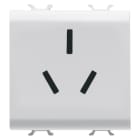 GEWISS - PRESA STDANDAD CINESE - 250 V ac - 2P+T 16 A - 2 MODULI - BIANCO SATINATO - CHORUSMART