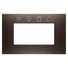 GEWISS - PLACCA EGO SMART - IN TECNOPOLIMERO VERNICIATO - 4 POSTI - BROWN SHADE - CHORUSMART