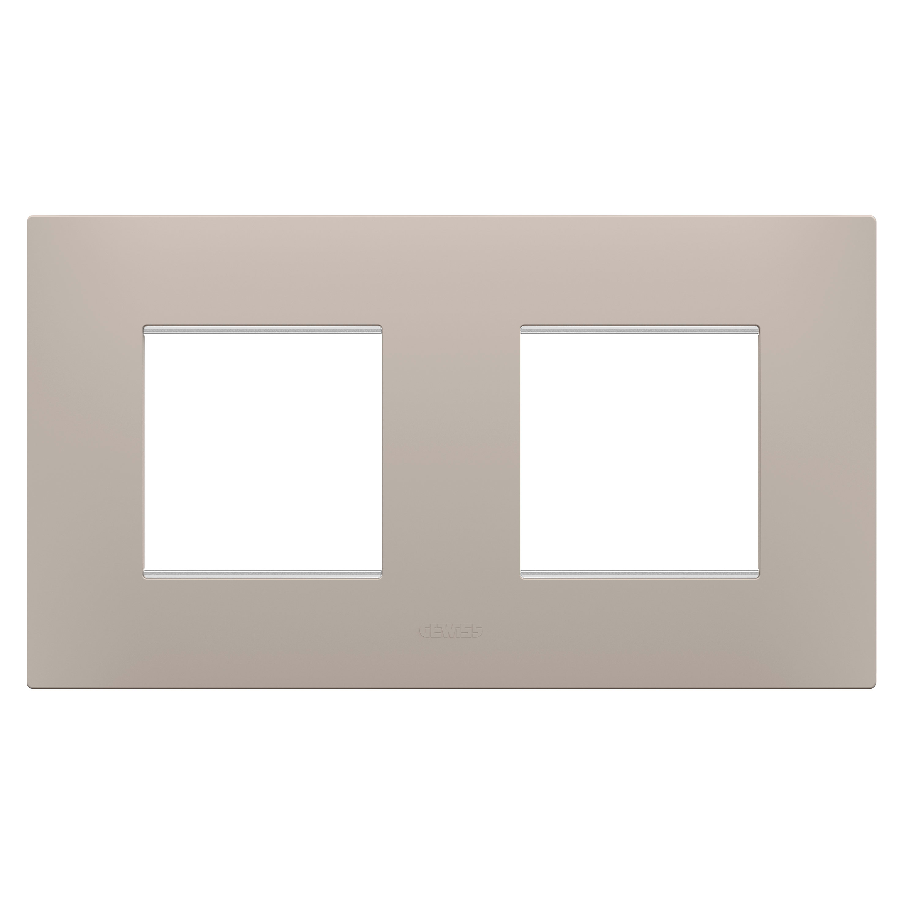 GEWISS - PLACCA EGO INTERNATIONAL - IN TECNOPOLIMERO - 2+2 POSTI ORIZZONTALE - DARK SAND - CHORUSMART