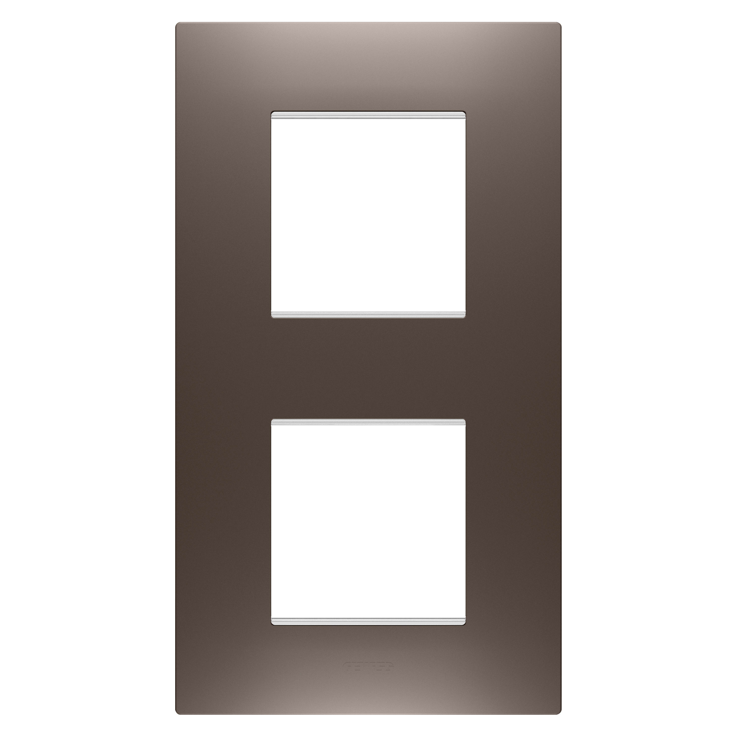 GEWISS - PLACCA EGO INTERNATIONAL - IN TECNOPOLIMERO VERNICIATO - 2+2 POSTI VERTICALE - BROWN SHADE - CHORUSMART