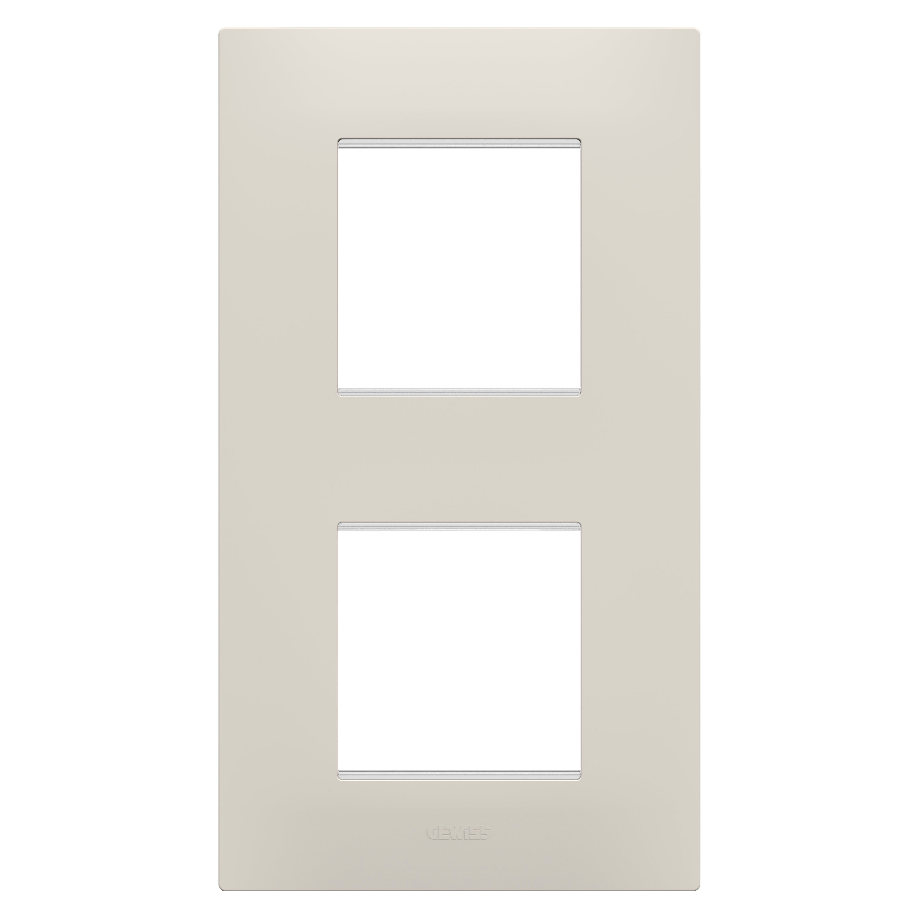 GEWISS - PLACCA EGO INTERNATIONAL - IN TECNOPOLIMERO - 2+2 POSTI VERTICALE - NATURAL BEIGE - CHORUSMART