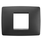 GEWISS - PLACCA ONE - IN TECNOPOLIMERO VERNICIATO - 2 POSTI - NERO SATINATO - CHORUSMART