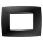 GEWISS - PLACCA ONE - IN TECNOPOLIMERO VERNICIATO - 3 POSTI - NERO SATINATO - CHORUSMART