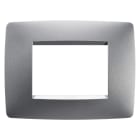 GEWISS - PLACCA ONE - IN TECNOPOLIMERO VERNICIATO - 3 POSTI - TITANIO - CHORUSMART