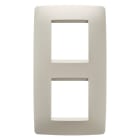 GEWISS - PLACCA ONE INTERNATIONAL - IN TECNOPOLIMERO - 2+2 POSTI VERTICALE INTERASSE 71mm - AVORIO - CHORUSMART