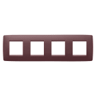 GEWISS - PLACCA ONE INTERNATIONAL - IN TECNOPOLIMERO VERNICIATO - 2+2+2+2 POSTI ORIZZONTALE - TUSCAN RED - CHORUSMART