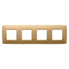 GEWISS - PLACCA ONE INTERNATIONAL - IN TECNOPOLIMERO VERNICIATO - 2+2+2+2 POSTI ORIZZONTALE - ORO - CHORUSMART