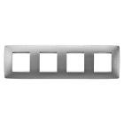 GEWISS - PLACCA ONE INTERNATIONAL - IN TECNOPOLIMERO VERNICIATO - 2+2+2+2 POSTI ORIZZONTALE - TITANIO - CHORUSMART