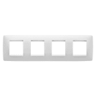 GEWISS - PLACCA ONE INTERNATIONAL - IN TECNOPOLIMERO VERNICIATO - 2+2+2+2 POSTI ORIZZONTALE - BIANCO SATINATO - CHORUSMART