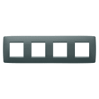 GEWISS - PLACCA ONE INTERNATIONAL - IN TECNOPOLIMERO VERNICIATO - 2+2+2+2 POSTI ORIZZONTALE - OTTANIO - CHORUSMART