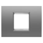 GEWISS - PLACCA LUX - IN METALLO - 2 POSTI - ALLUMINIO MONOCHROME - CHORUSMART