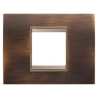 GEWISS - PLACCA LUX - IN METALLO - 2 POSTI - OTTONE ANTICO - CORNICE BRONZO SCURO OPACO - CHORUSMART