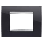 GEWISS - PLACCA LUX - IN TECNOPOLIMERO - 3 POSTI - NERO TONER - CHORUSMART