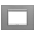 GEWISS - PLACCA LUX - IN METALLO - 3 POSTI - ALLUMINIO MONOCHROME - CHORUSMART
