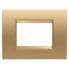 GEWISS - PLACCA LUX - IN METALLO - 3 POSTI - ORO - CORNICE ORO OPACO - CHORUSMART