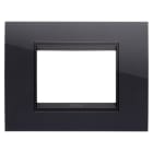 GEWISS - PLACCA LUX - IN TECNOPOLIMERO - 3 POSTI - NERO TONER LAVY - CORNICE NERO OPACO - CHORUSMART