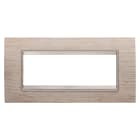 GEWISS - PLACCA LUX - IN LEGNO - 6 POSTI - ROVERE CHIARO - CORNICE BRONZO CHIARO OPACO - CHORUSMART