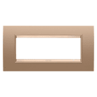 GEWISS - PLACCA LUX - IN METALLO - 6 POSTI - RAME CHIARO - CORNICE RAME CHIARO OPACO - CHORUSMART