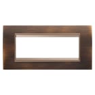 GEWISS - PLACCA LUX - IN METALLO - 6 POSTI - OTTONE ANTICO - CORNICE BRONZO SCURO OPACO - CHORUSMART