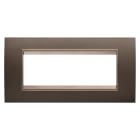GEWISS - PLACCA LUX - IN METALLO - 6 POSTI - ANODIC BROWN - CORNICE BRONZO SCURO OPACO - CHORUSMART