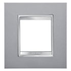 GEWISS - PLACCA LUX INTERNATIONAL - IN TECNOPOLIMERO VERNICIATO - 2 POSTI - TITANIO - CHORUSMART