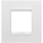 GEWISS - PLACCA LUX INTERNATIONAL - IN METALLO - 2 POSTI - BIANCO SATINATO MONOCHROME - CHORUSMART