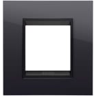 GEWISS - PLACCA LUX INTERNATIONAL - IN TECNOPOLIMERO - 2 POSTI - NERO TONER LAVY - CORNICE NERO OPACO - CHORUSMART