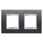 GEWISS - PLACCA LUX INTERNATIONAL - IN TECNOPOLIMERO VERNICIATO - 2+2 POSTI ORIZZONTALE - ARDESIA - CHORUSMART