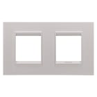 GEWISS - PLACCA LUX INTERNATIONAL - IN METALLO - 2+2 POSTI ORIZZONTALE - NATURAL BEIGE MONOCHROME - CHORUSMART