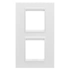 GEWISS - PLACCA LUX INTERNATIONAL - IN METALLO - 2+2 POSTI VERTICALE - BIANCO SATINATO MONOCHROME - CHORUSMART