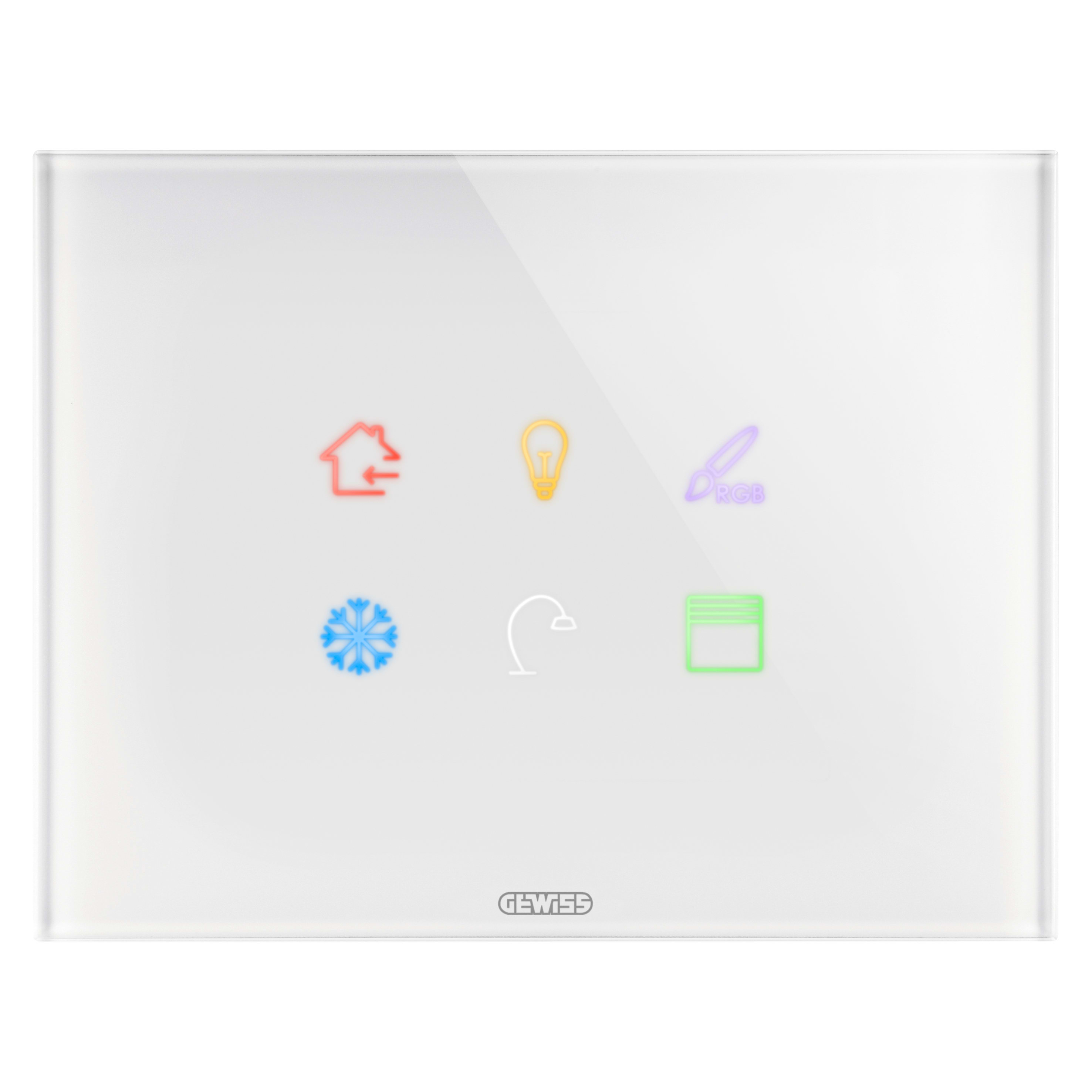GEWISS - PLACCA ICE TOUCH KNX - IN VETRO - 6 AREE TOUCH - BIANCO - CHORUSMART