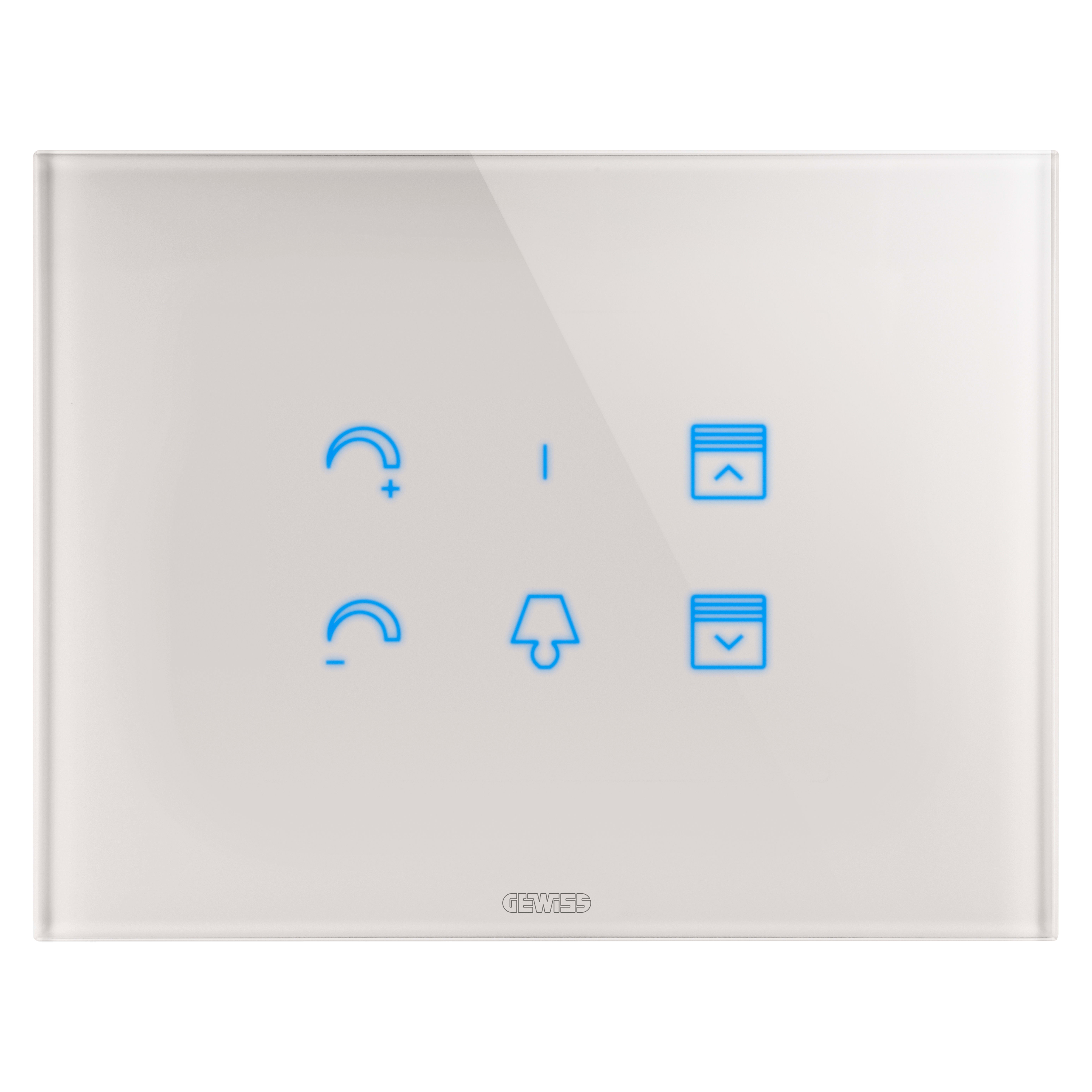 GEWISS - PLACCA ICE TOUCH - IN VETRO - CON SIMBOLI INTERCAMBIABILI - NATURAL BEIGE - CHORUSMART