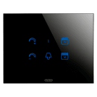 GEWISS - PLACCA ICE TOUCH - IN VETRO - CON SIMBOLI INTERCAMBIABILI - NERO - CHORUSMART