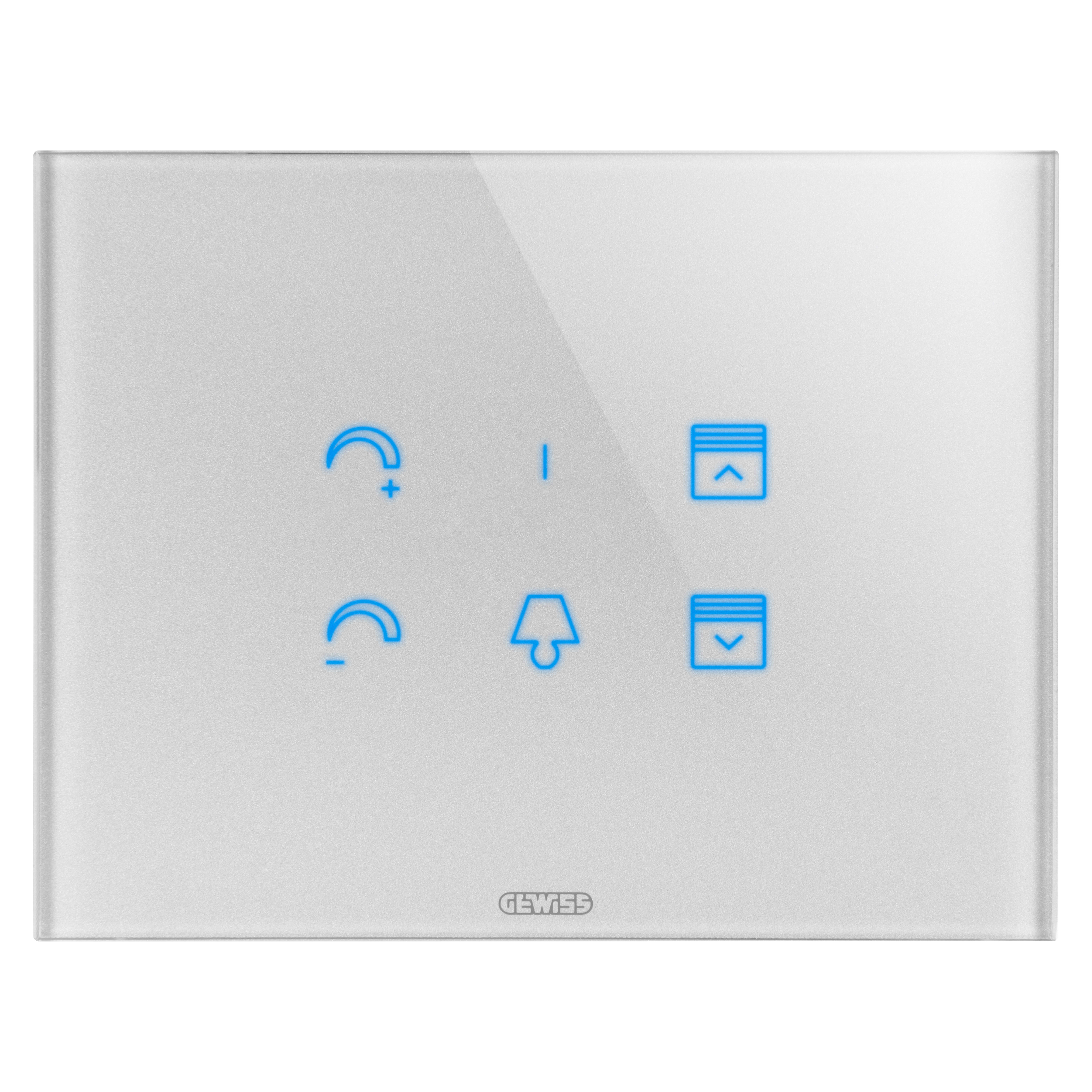 GEWISS - PLACCA ICE TOUCH - IN VETRO - CON SIMBOLI INTERCAMBIABILI - TITANIO - CHORUSMART
