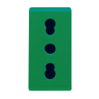 GEWISS - PRESA STANDARD ITALIANO 250V ac - PER LINEE DEDICATE - 2P+T 16A BIVALENTE - P17-11 - 1 MODULO - VERDE - SYSTEM