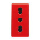 GEWISS - PRESA STANDARD ITALIANO 250V ac - PER LINEE DEDICATE - 2P+T 16A BIVALENTE - P17-11 - 1 MODULO - ROSSO - SYSTEM