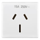 GEWISS - PRESA STANDARD AUSTRALIANO 250V ac - 2P+T 15A - SPINOTTI PIATTI - 2 MODULI - SYSTEM WHITE
