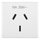GEWISS - PRESA STANDARD AUSTRALIANO 250V ac - 2P+T 10A - SPINOTTI PIATTI - 2 MODULI - SYSTEM WHITE