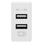 GEWISS - ALIMENTATORE USB - TIPO A+A - 3A - BIANCO - SYSTEM