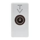 GEWISS - PRESA COASSIALE TV SCHERMATURA CLASSE A - CONNETTORE IEC MASCHIO 9,5mm - PASSANTE 5 dB - 1 MODULO - SYSTEM WHITE