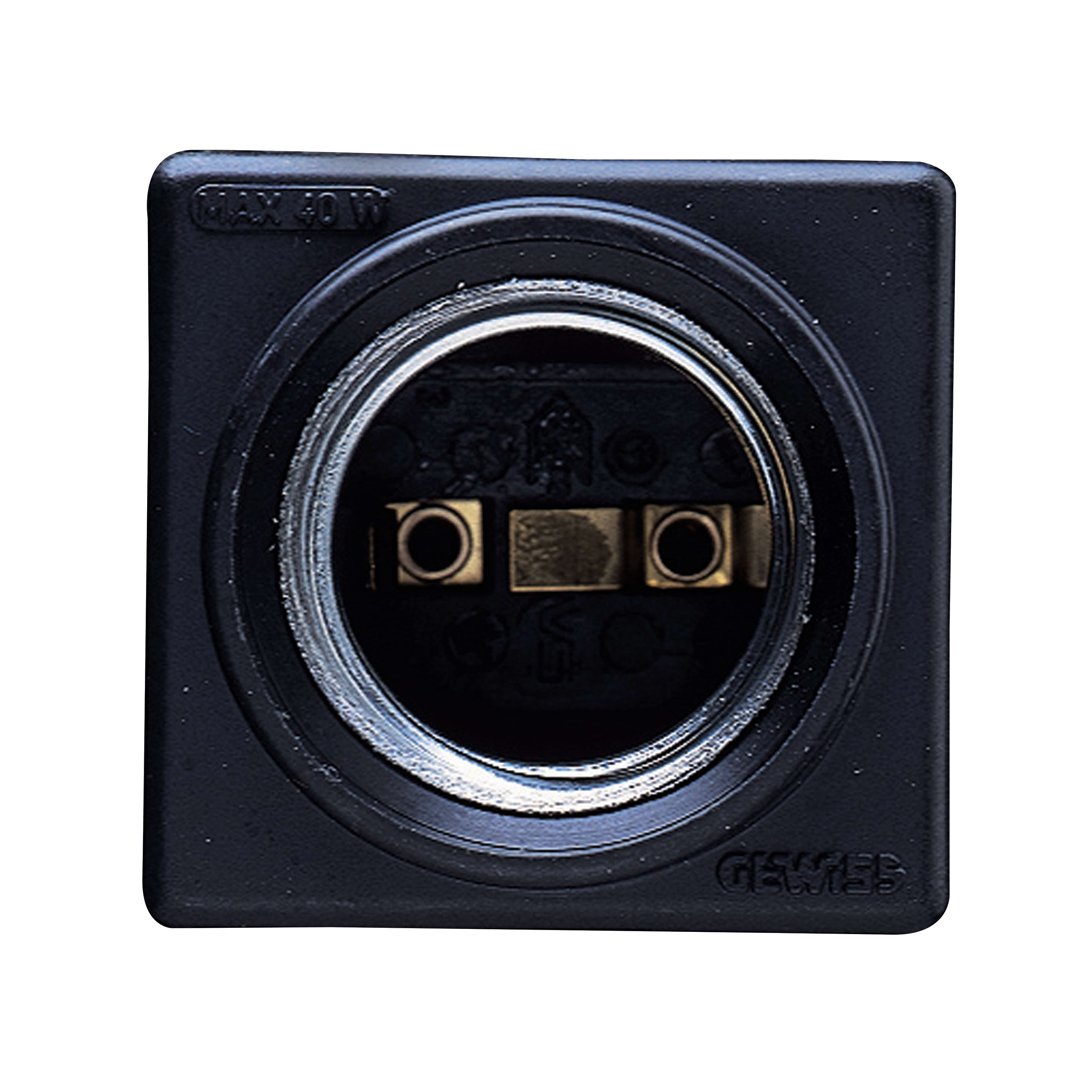 GEWISS - PORTALAMPADA E27 - MAX 40W - NERO - 2 MODULI - SYSTEM