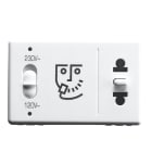 GEWISS - PRESA PER RASOIO PER IMPIANTI ALBERGHIERI - STANDARD EURO/AMERICANO - SEGNALAZIONE LUMINOSA TENSIONE - 230V50/60Hz - 3 MODULI - SYSTEM WHITE