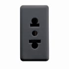 GEWISS - PRESA STANDARD EUROAMERICANO 250/125V ac - 2P+T 15A - 1 MODULO - SYSTEM BLACK