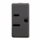 GEWISS - PRESA STANDARD USA 250/125V ac - 2P+T 15A 125V - SPINOTTI PIATTI PARALLELI ORIZZONTALI - 1 MODULO - SYSTEM BLACK