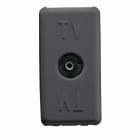 GEWISS - PRESA COASSIALE TV RESISTIVE - CONNETTORE IEC FEMMINA 9,5mm - DIRETTA - 1 MODULO - SYSTEM BLACK