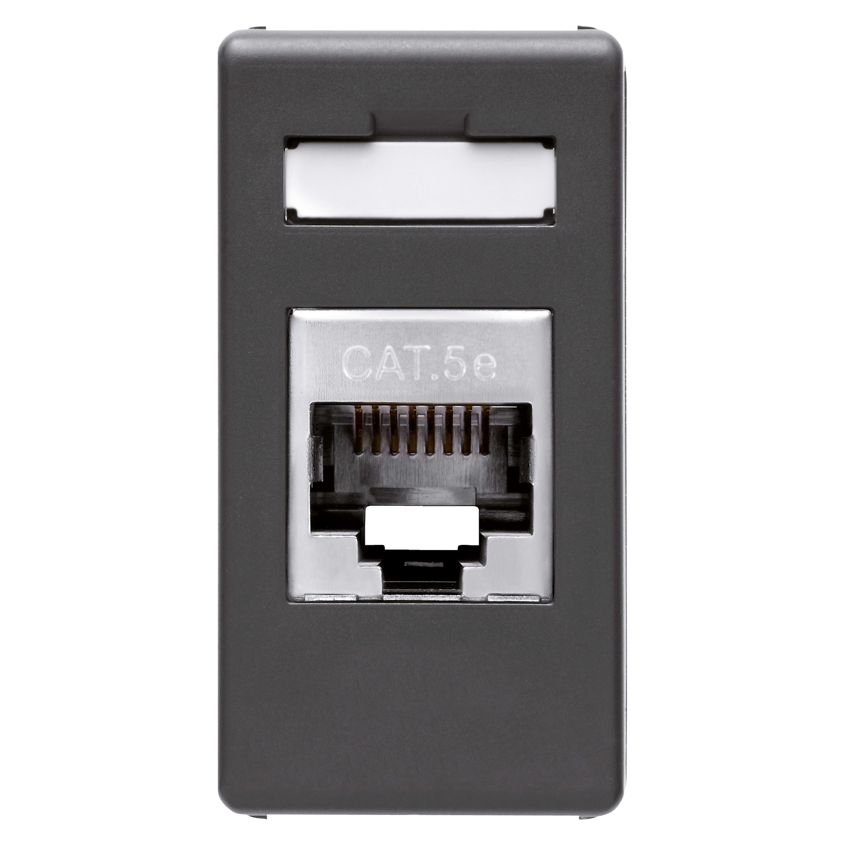 GEWISS - PRESA RJ45 - 4 COPPIE - CATEGORIA 5E - FTP - TOOLLESS - 1 MODULO - SYSTEM BLACK