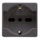 GEWISS - PRESA STANDARD ITALIANO/TEDESCO 250V ac - 2P+T 16A BIVALENTE - P40 - 2 MODULI- SYSTEM BLACK