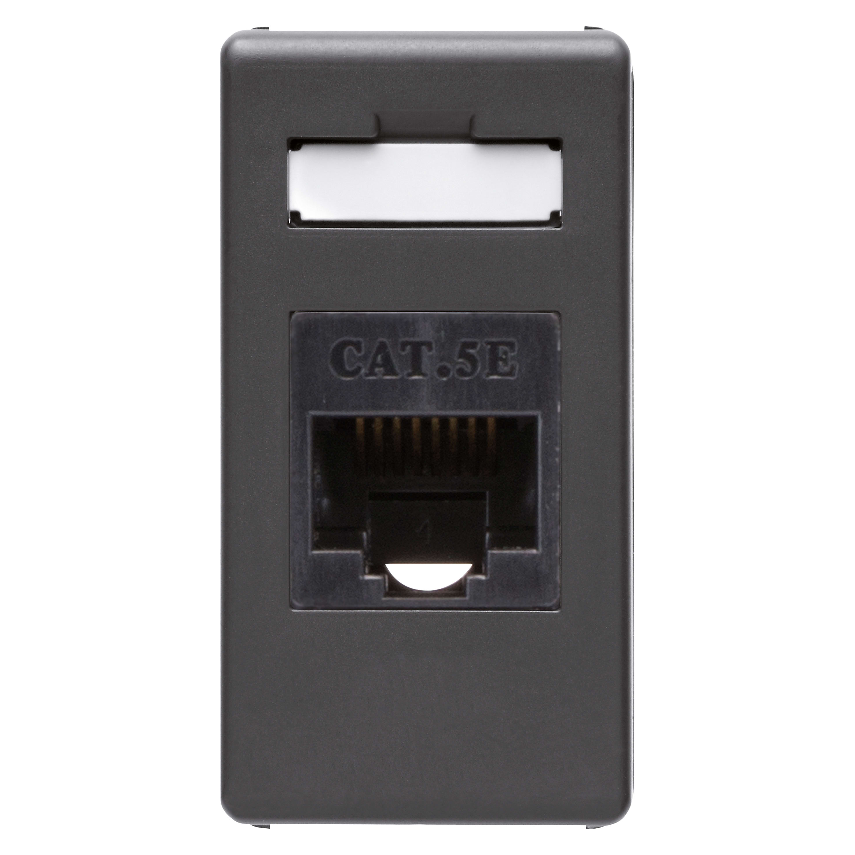 GEWISS - PRESA RJ45 - 4 COPPIE - CATEGORIA 5E - UTP - TOOLLESS - 1 MODULO - SYSTEM BLACK