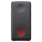 GEWISS - PULSANTE UNIPOLARE 250V ac - NC 10A - CONTATTO AUSILIARE NA - ARRESTO - SIMBOLO ROSSO - 1 MODULO- SYSTEM BLACK